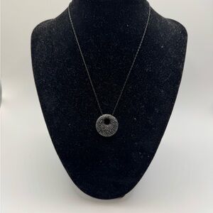 Swarovski Black Round Pendant Necklace & Earring Set